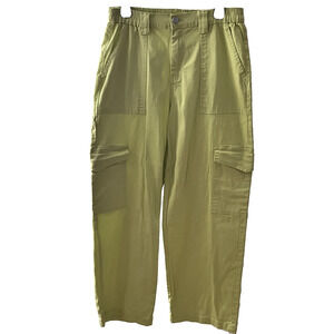 Almost Famous Womens Cargo Pants Lime Green Wide Leg Ankle Gorpcore Skater SZ L